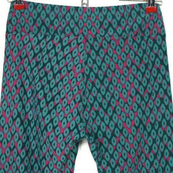 LuLaRoe Leggings Teal Green Pink‎ One Size OS - Picture 6 of 12